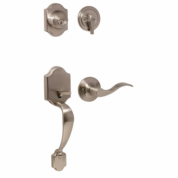 Weslock Parkside SGL CYL Handleset LH New Haven Trim Satin Nickel L2820-NXNFR2D